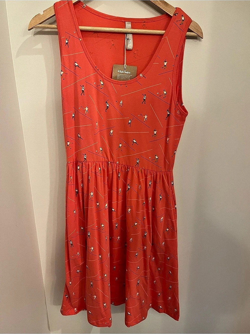 Mata Traders Summer Sonnet Dress Badminton Melon Mini Red Medium